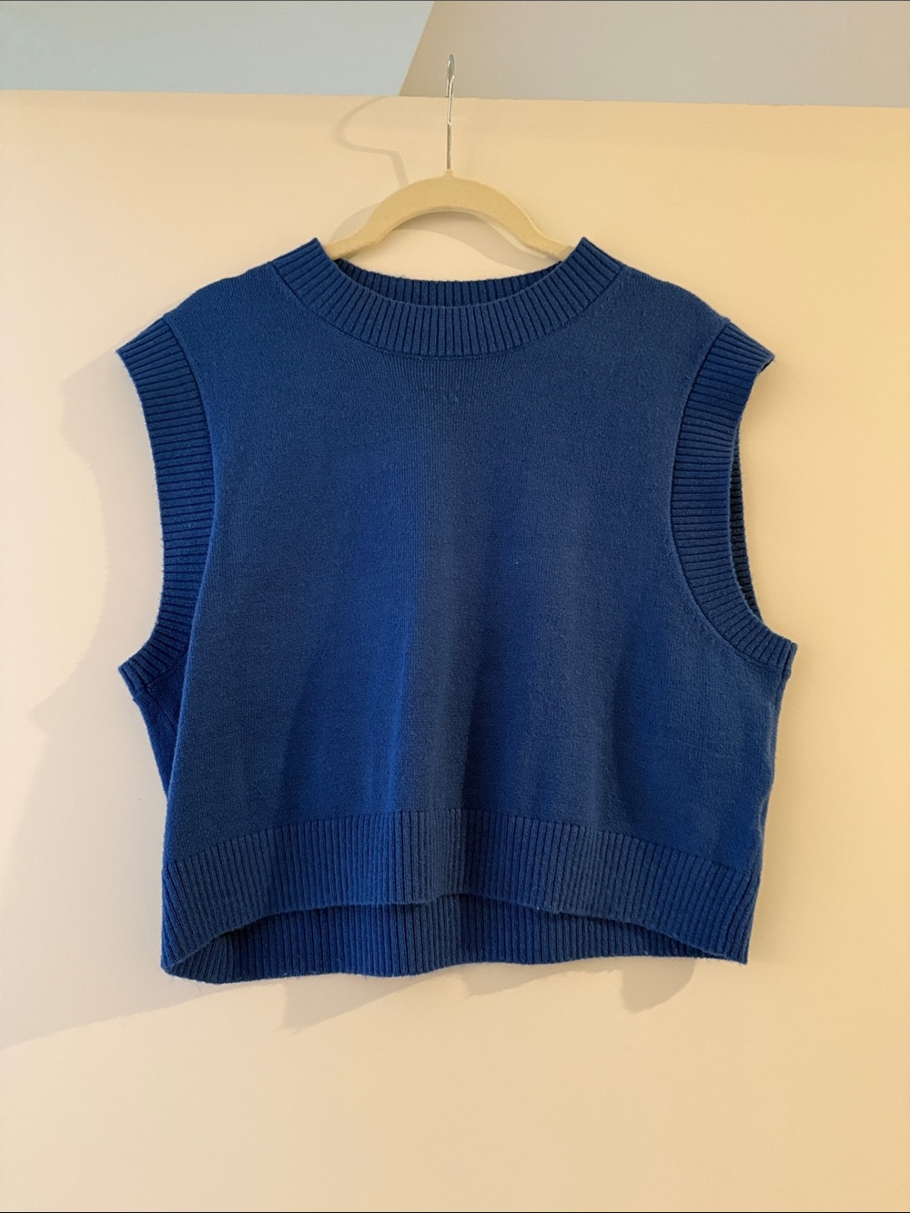 Sleeveless Knit Tank in Cobalt Blue